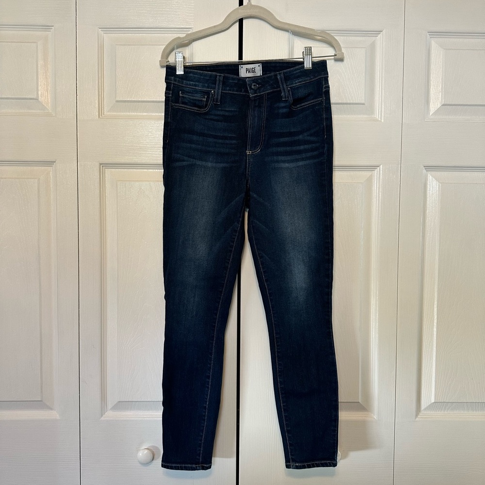 PAIGE Women's Hoxton Ankle Dark Blue Skinny Jeans